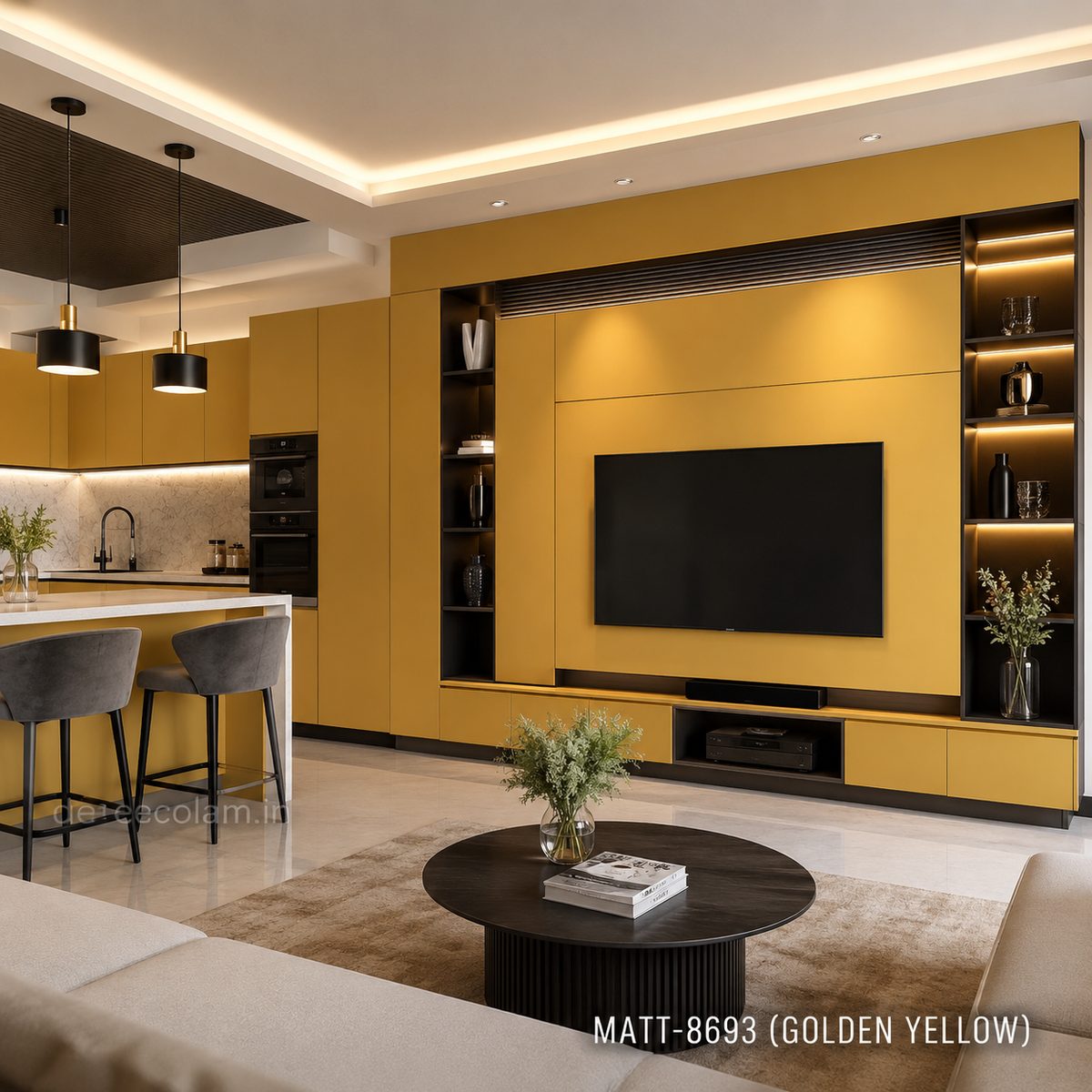Decolam Matte Series MATT-8693 Golden Yellow Acrylic Laminate image 3
