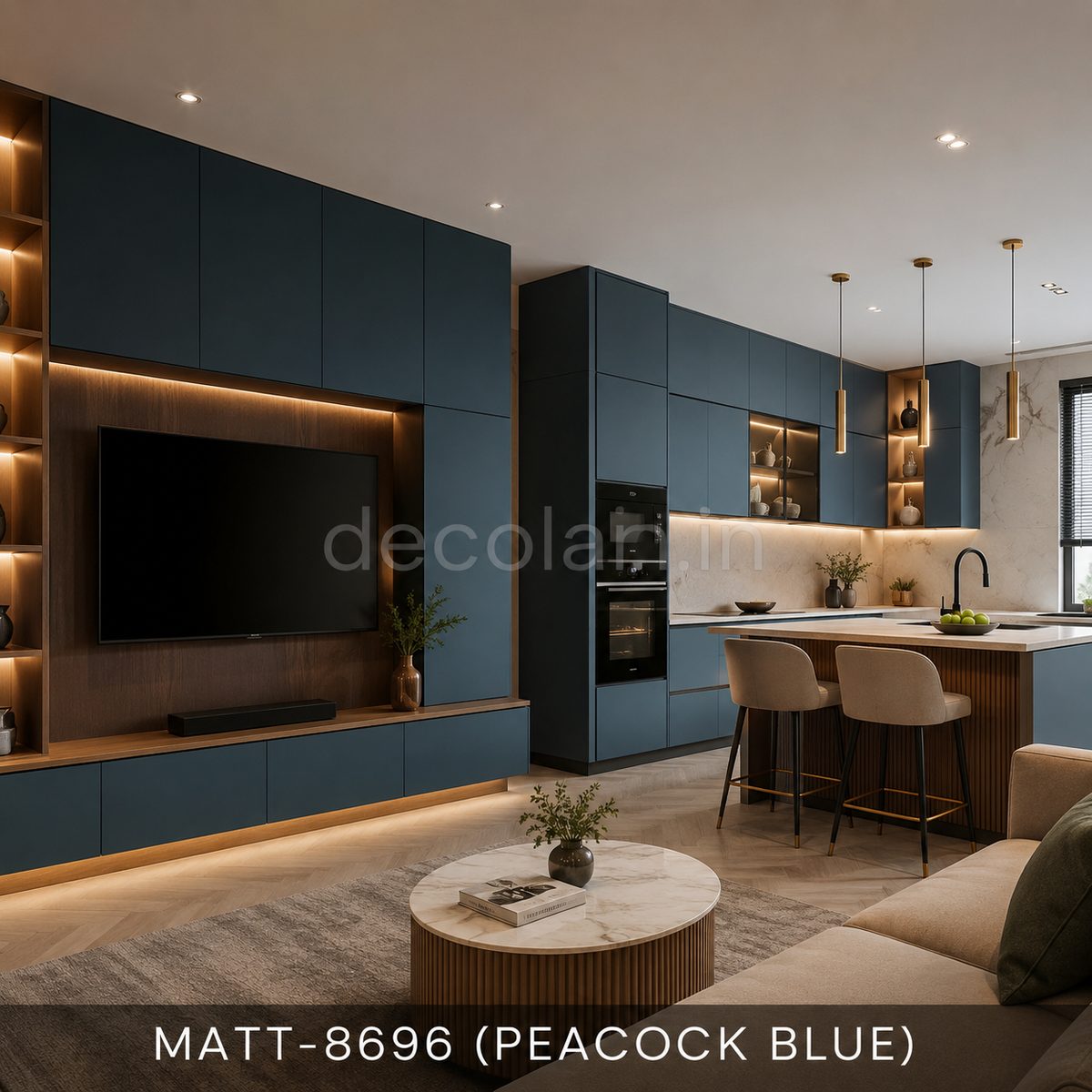 Decolam Matte Series MATT-8696 Peacock Blue Acrylic Laminate image 3