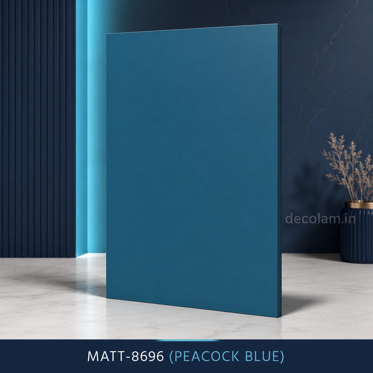 Decolam Matte Series MATT-8696 Peacock Blue Acrylic Laminate image 1