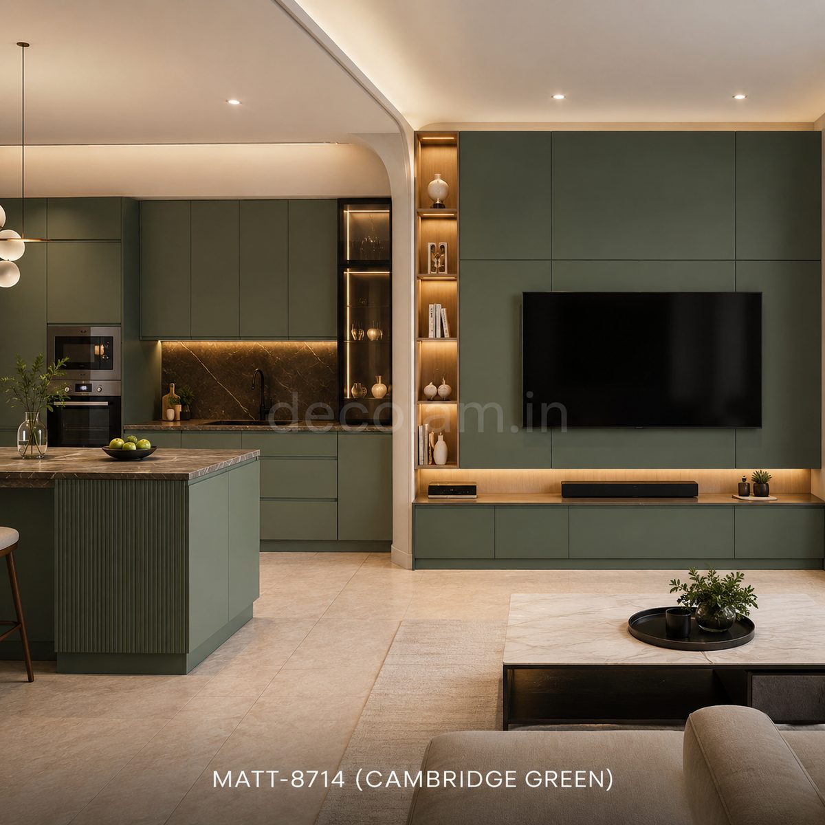 Decolam Matte Series MATT-8714 Cambridge Green Acrylic Laminate image 3