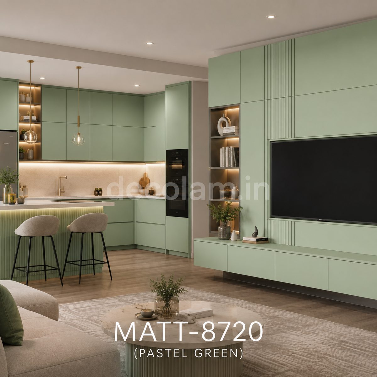 Decolam Matte Series MATT-8720 Pastel Green Acrylic Laminate image 3