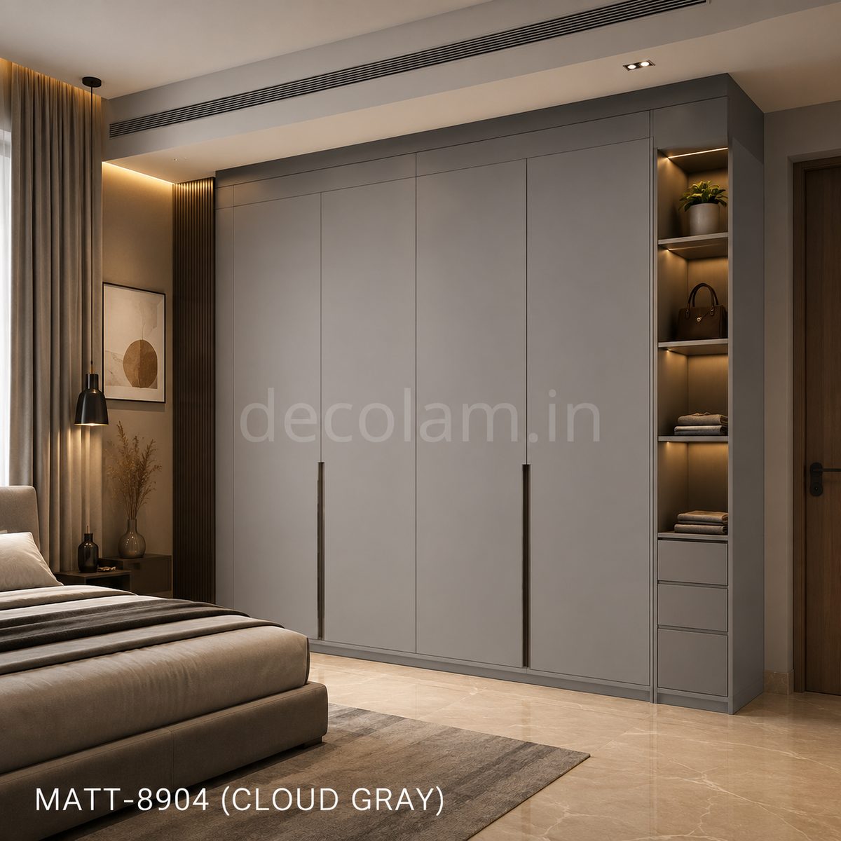 Decolam Matte Series MATT-8904 Cloud Gray Acrylic Laminate image 2