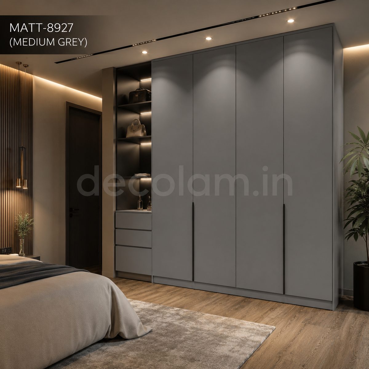 Decolam Matte Series MATT-8927 Medium Grey Acrylic Laminate image 2
