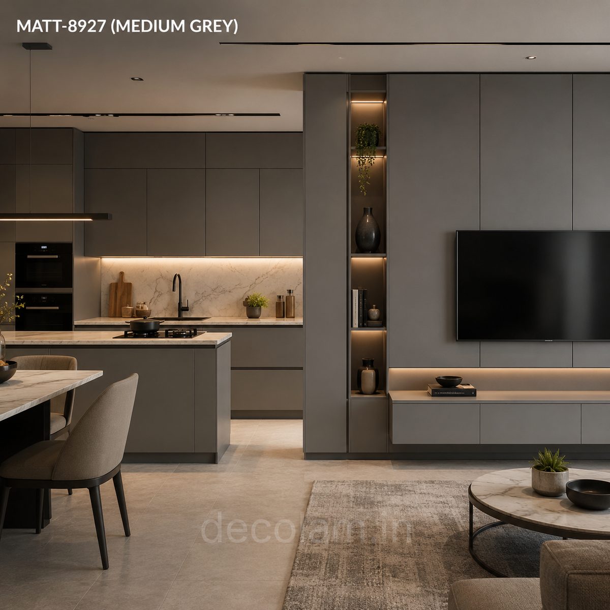 Decolam Matte Series MATT-8927 Medium Grey Acrylic Laminate image 3