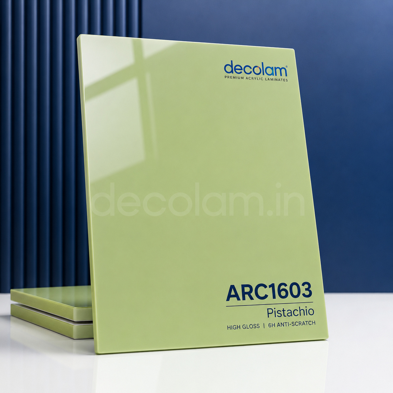 Decolam ARC1603 Pistachio 6H Anti Scratch Plain Acrylic Laminate image 1