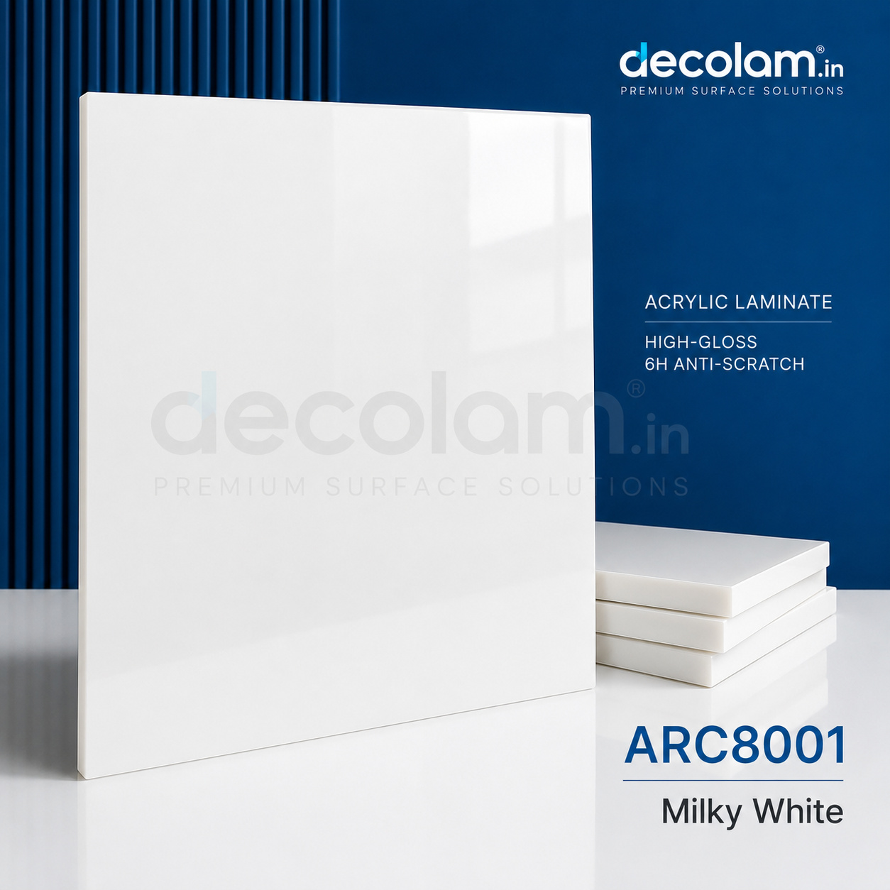 Decolam ARC8001 Milky White 6H Anti Scratch Plain Acrylic Laminate image 1