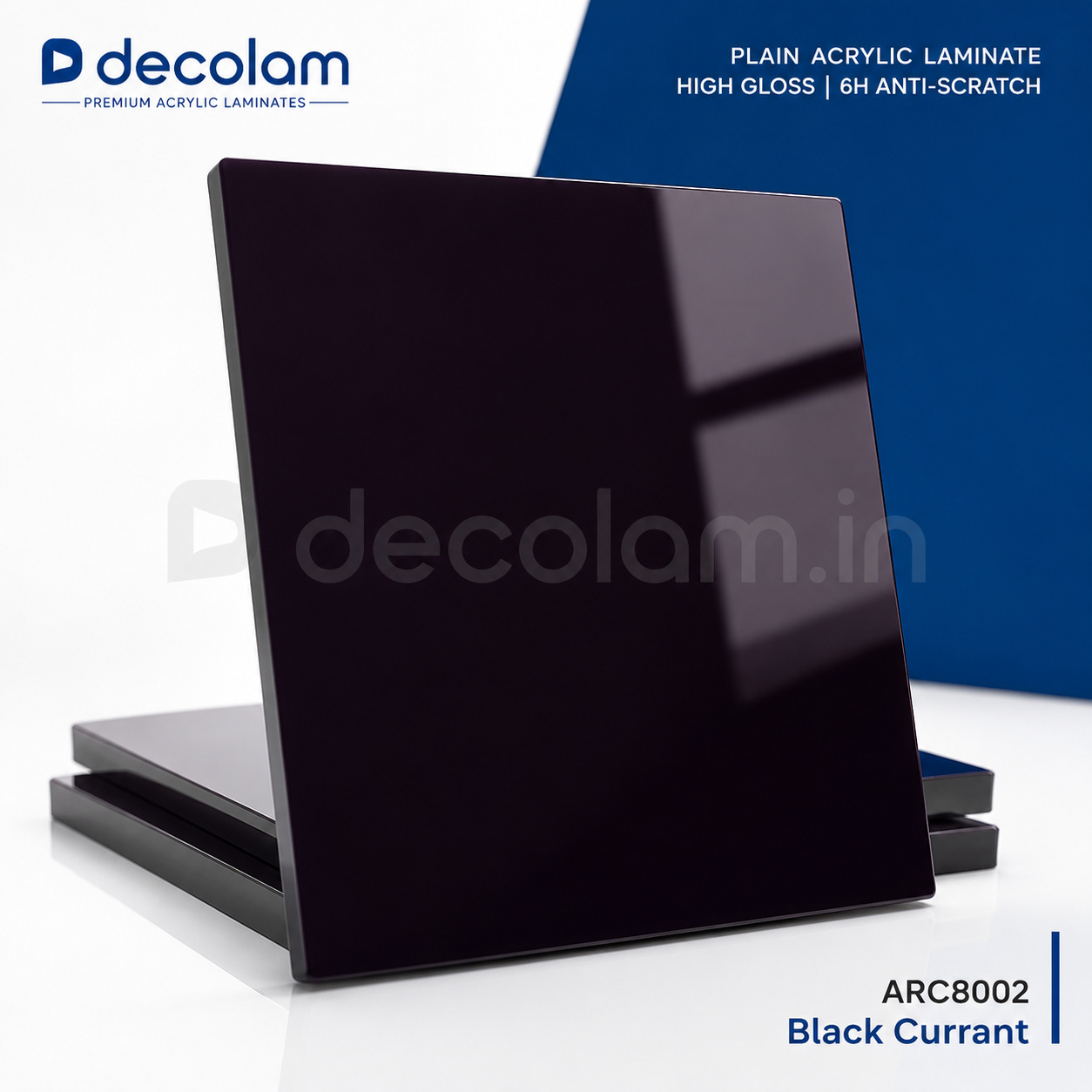Decolam ARC8002 Black Currant 6H Anti Scratch Plain Acrylic Laminate image 1