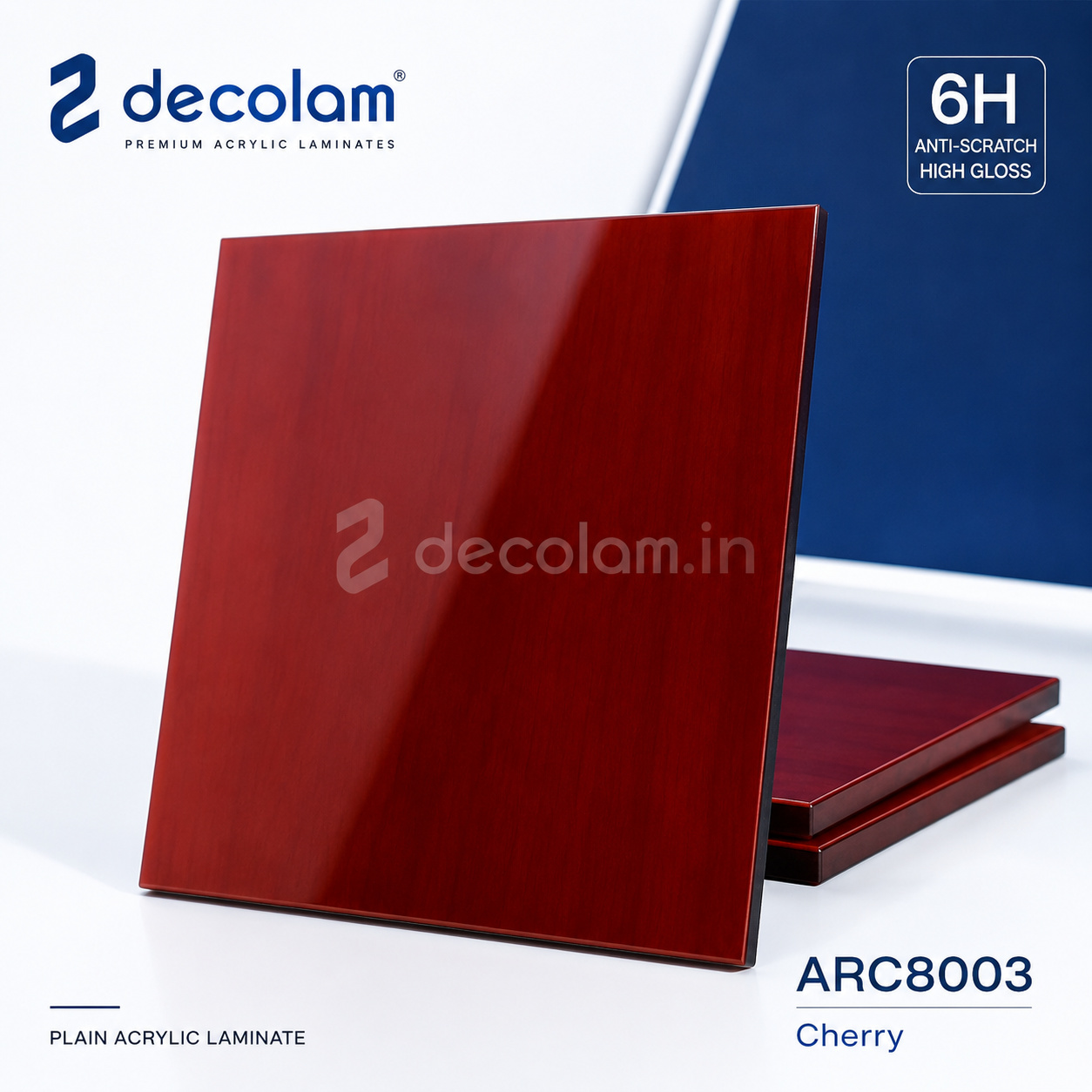 Decolam ARC8003 Cherry 6H Anti Scratch Plain Acrylic Laminate image 1