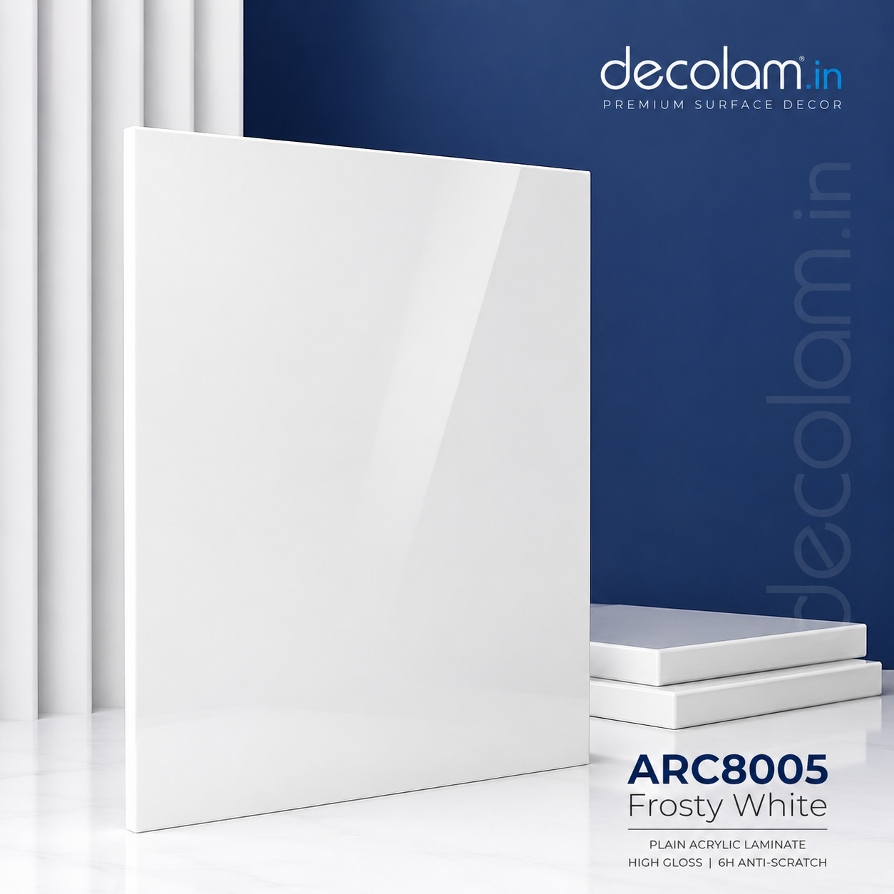 Decolam ARC8005 Frosty White 6H Anti Scratch Plain Acrylic Laminate image 1