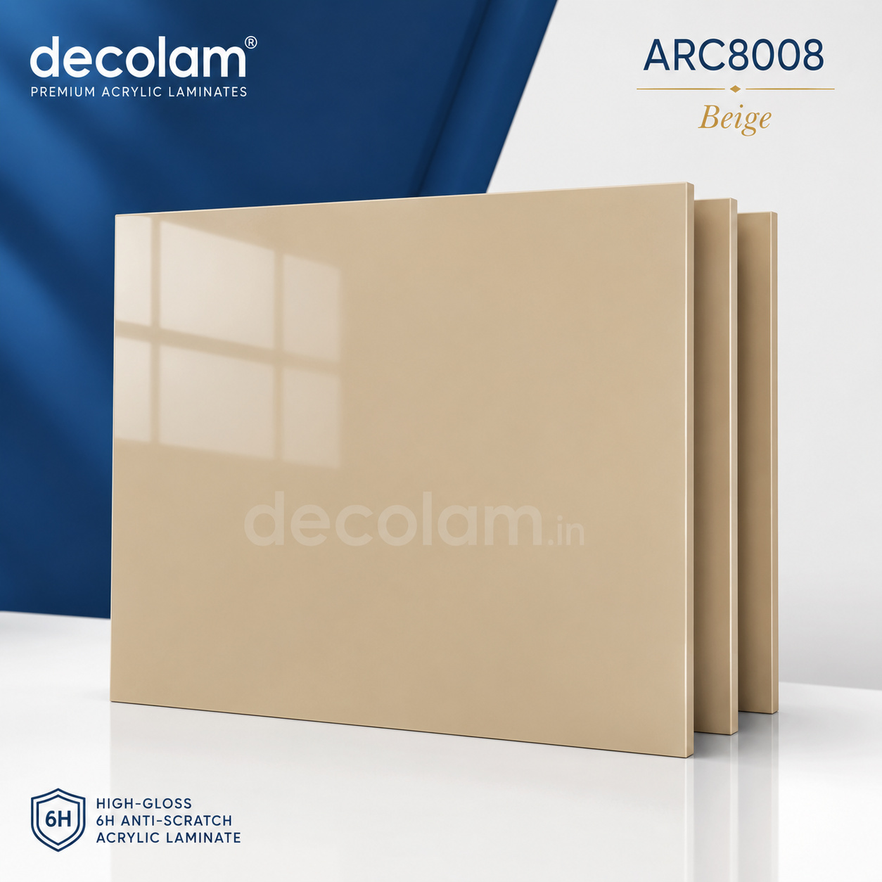 Decolam ARC8008 Beige 6H Anti Scratch Plain Acrylic Laminate image 1