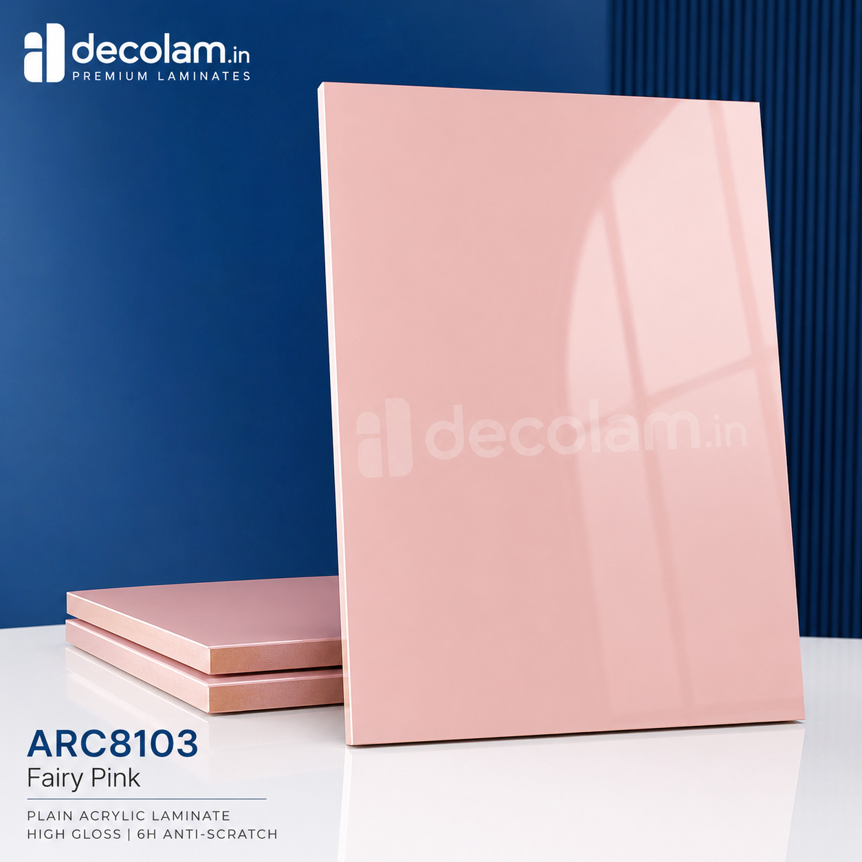 Decolam ARC8103 Fairy Pink 6H Anti Scratch Plain Acrylic Laminate image 1
