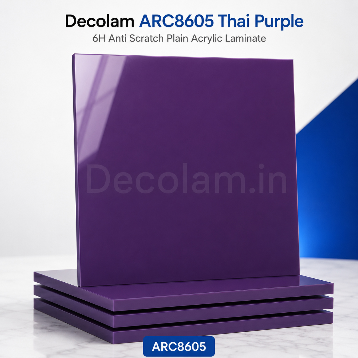 Decolam ARC8605 Thai Purple 6H Anti Scratch Plain Acrylic Laminate image 1