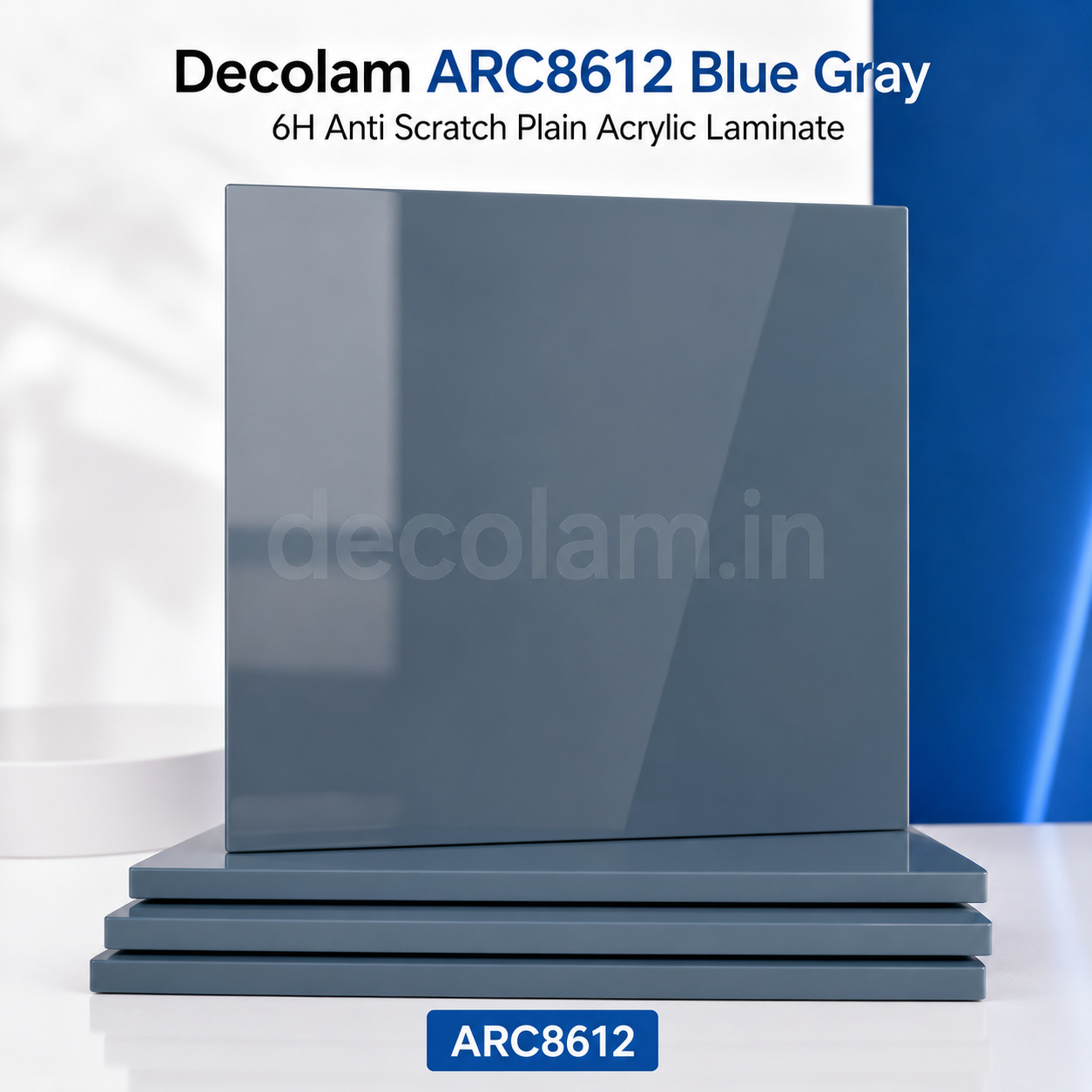 Decolam ARC8612 Blue Gray 6H Anti Scratch Plain Acrylic Laminate image 1