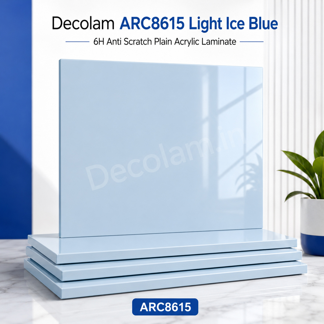 Decolam ARC8615 Light Ice Blue 6H Anti Scratch Plain Acrylic Laminate image 1