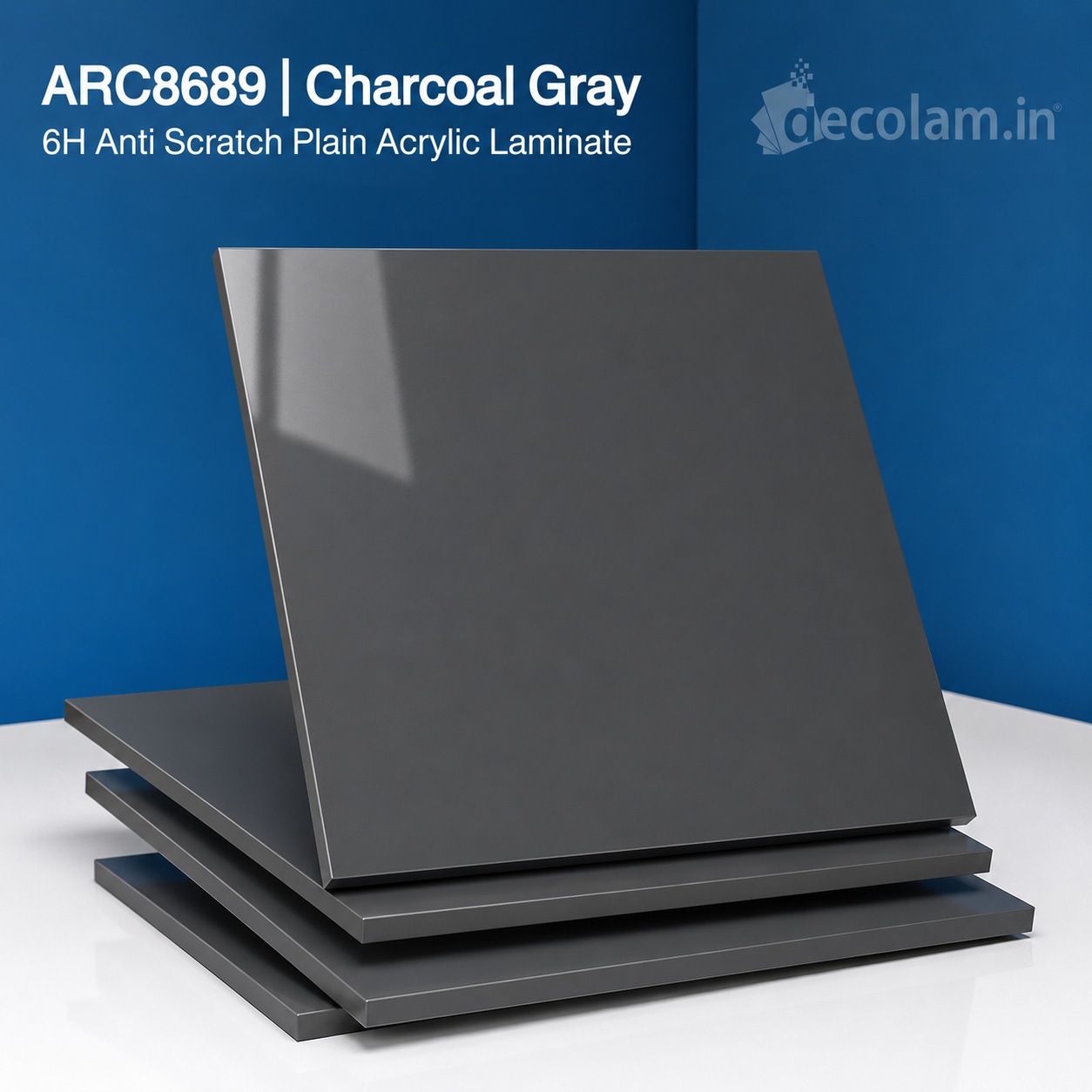 Decolam ARC8689 Charcoal Gray 6H Anti Scratch Plain Acrylic Laminate image 1