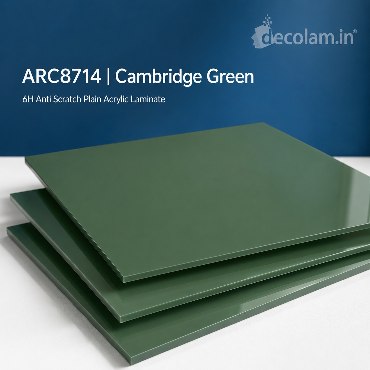 Decolam ARC8714 Cambridge Green 6H Anti Scratch Plain Acrylic Laminate