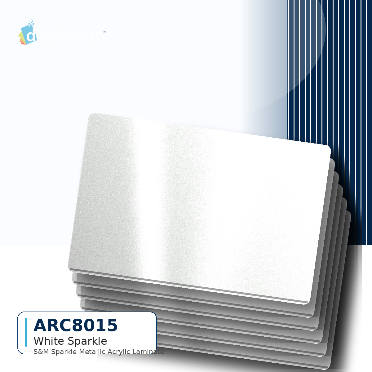 Decolam S&M Series ARC 8015 White Sparkle Acrylic Laminate image 1