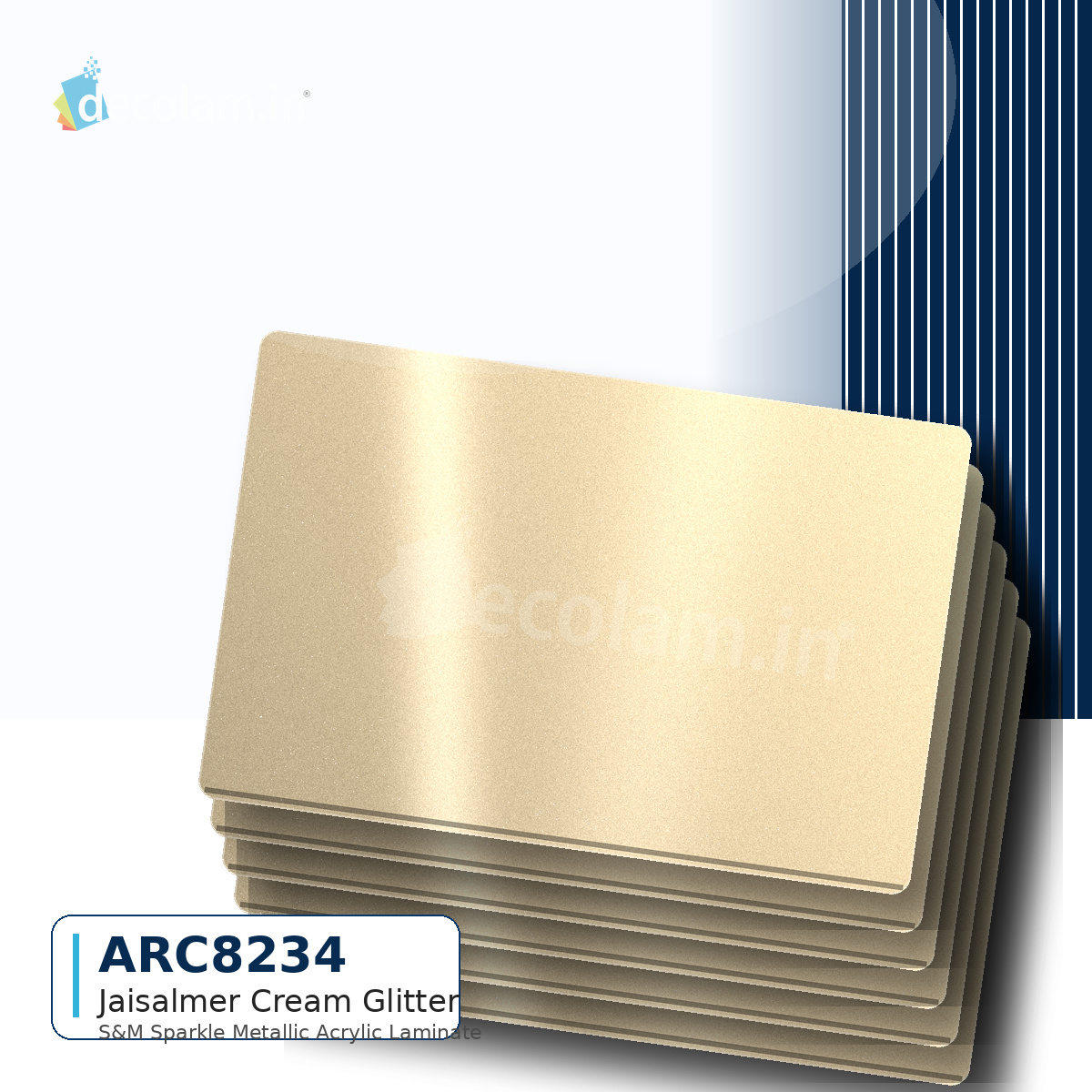 Decolam S&M Series ARC 8234 Jaisalmer Cream Glitter Acrylic Laminate image 1