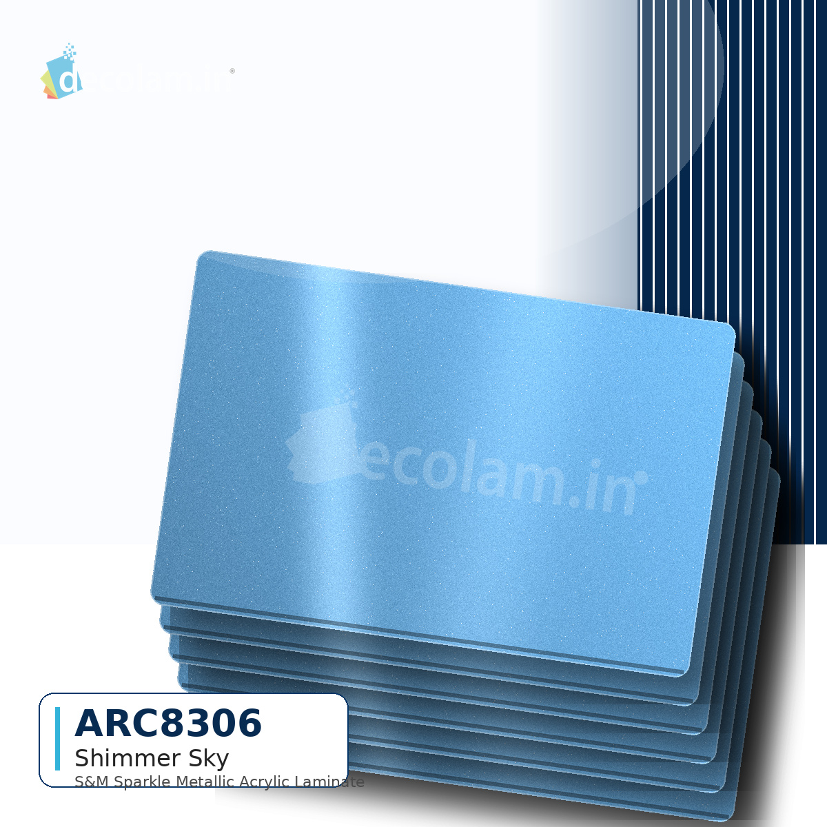 Decolam S&M Series ARC 8306 Shimmer Sky Acrylic Laminate image 1