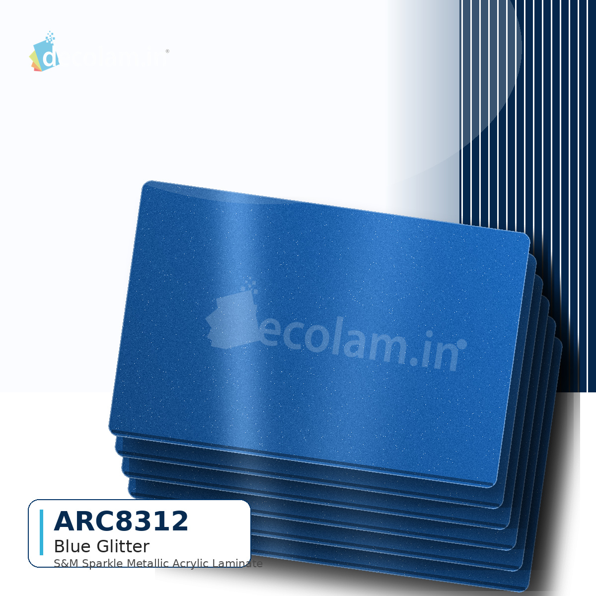 Decolam S&M Series ARC 8312 Blue Glitter Acrylic Laminate image 1
