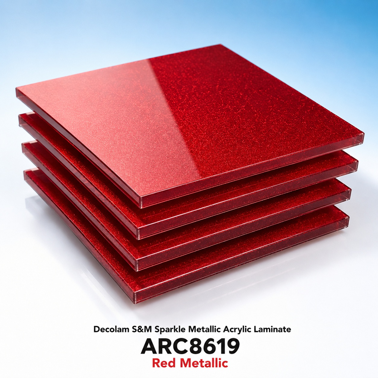 Decolam S&M Series ARC 8619 Red Metallic Acrylic Laminate image 1
