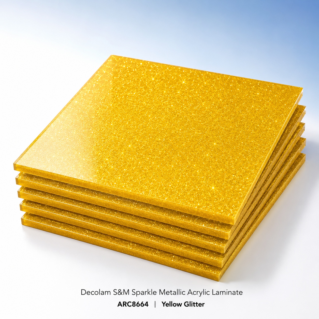 Decolam S&M Series ARC 8664 Yellow Glitter Acrylic Laminate image 1