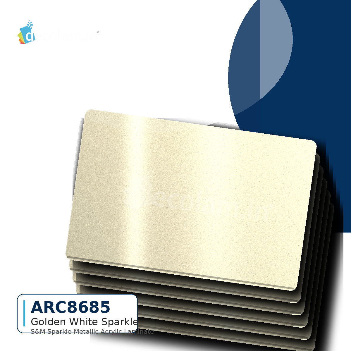 Decolam S&M Series ARC 8685 Golden White Sparkle Acrylic Laminate image 1