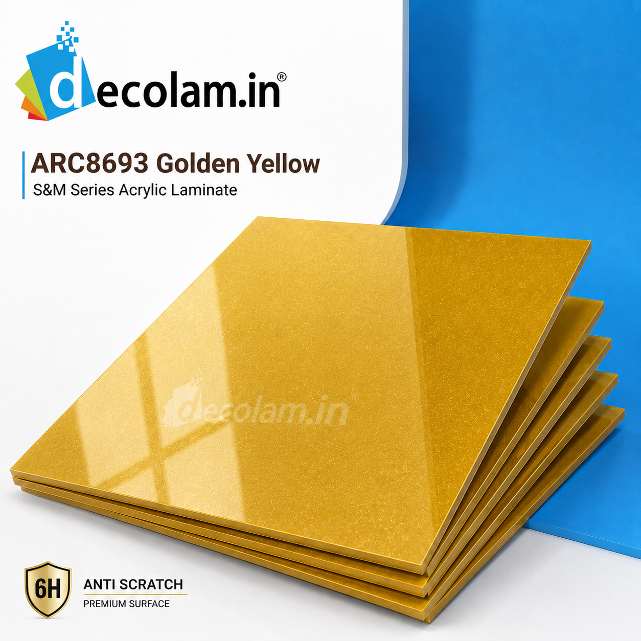Decolam S&M Series ARC 8693 Golden Yellow Acrylic Laminate image 1