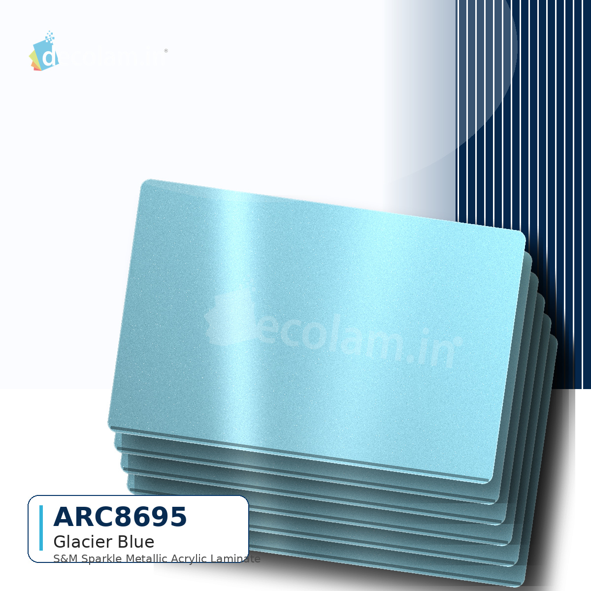 Decolam S&M Series ARC 8695 Glacier Blue Acrylic Laminate image 1