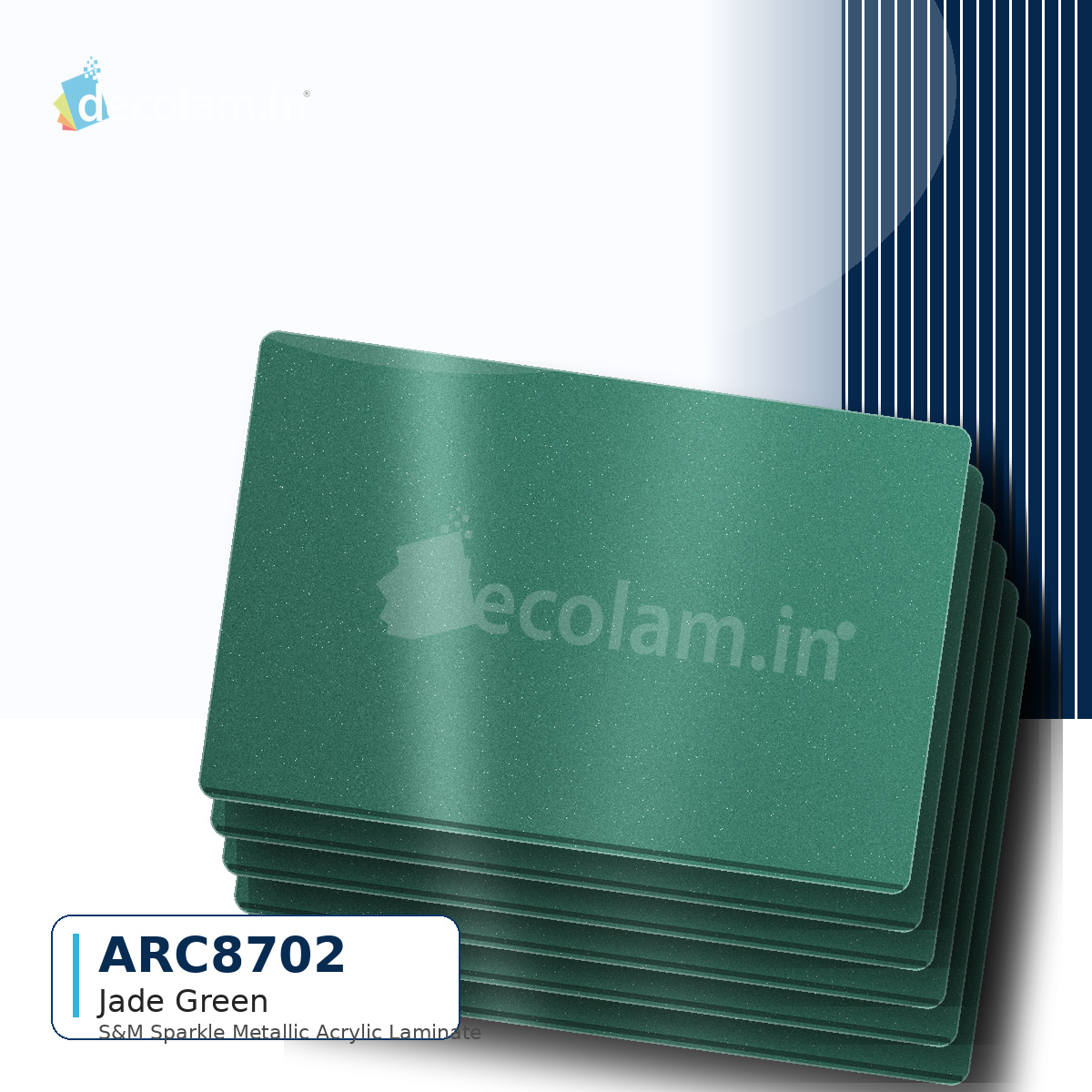 Decolam S&M Series ARC 8702 Jade Green Acrylic Laminate image 1