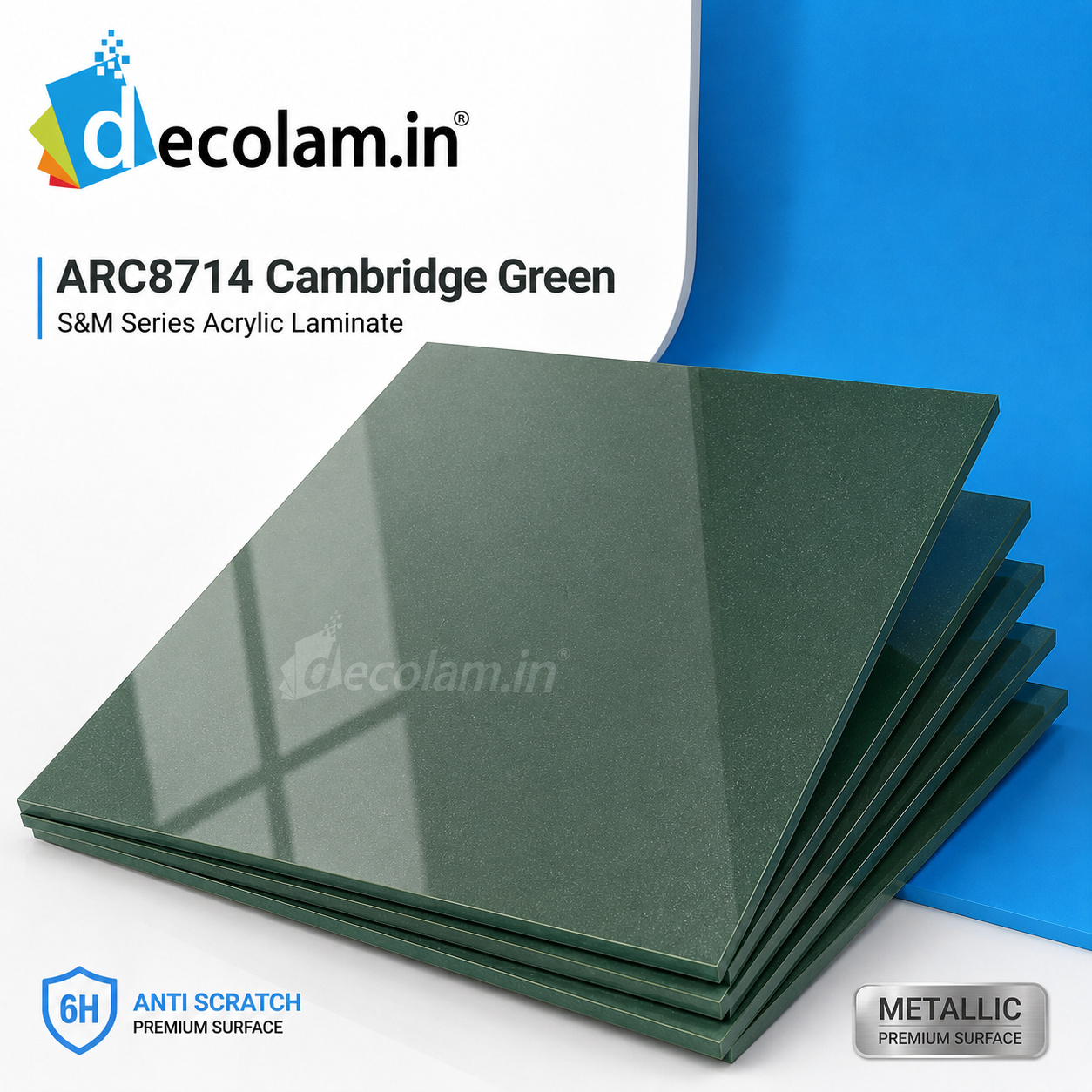 Decolam S&M Series ARC 8714 Cambridge Green Acrylic Laminate image 1