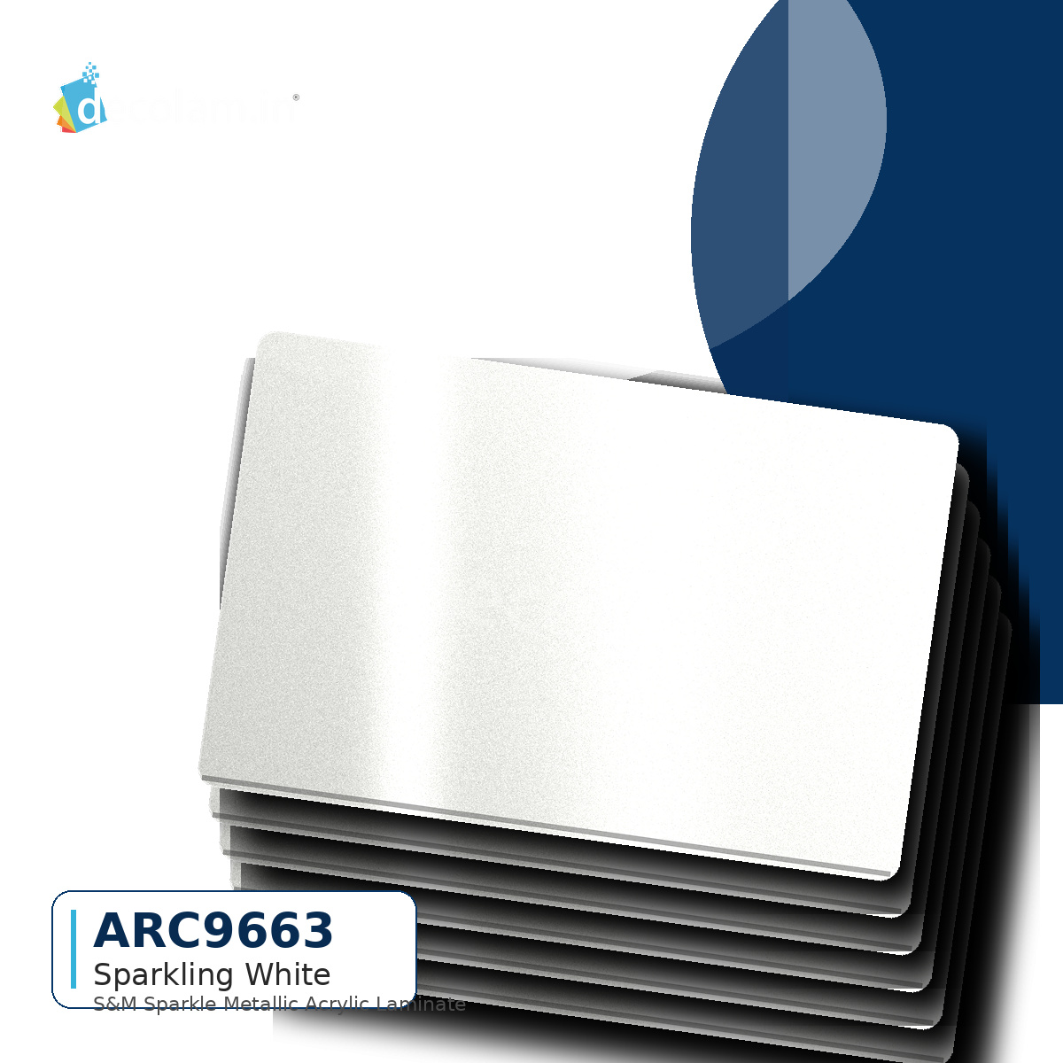 Decolam S&M Series ARC 9663 Sparkling White Acrylic Laminate image 1